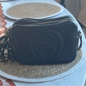 Gucci Black Crossbody Bag with Embossed Logo